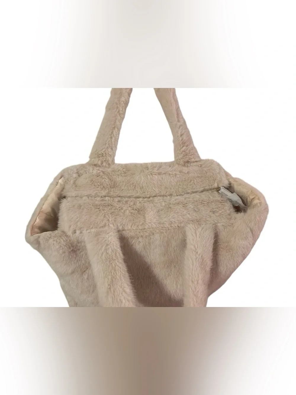 Victoria's Secret Ivory/Cream Faux-Fur Tote Bag-NWT
